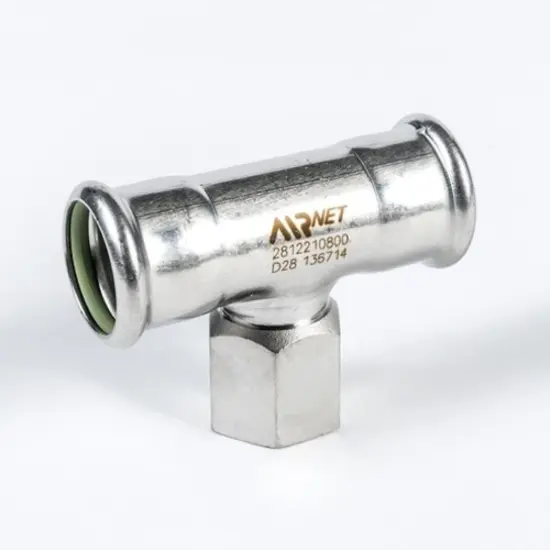 AIRnet RVS 316 verloop T-stuk draad bi 76 mm x 3/4"