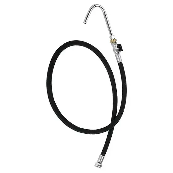 Samoa Perslang voor middeldrukpompen 1,5 mtr, transparant met 135° spuitmond en afsluitklep