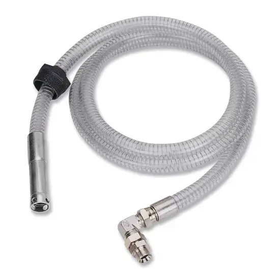 Samoa Transparante, gewapende zuigslang 3 mtr x 3/4" met voetventiel voor 205 liter vaten en 1.000 liter IBC tanks