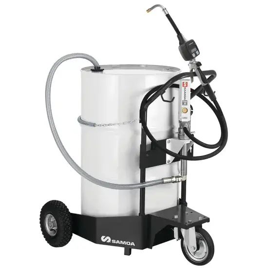 Samoa PumpMaster 2 - 3:1 mobiele oliepompset voor 205 liter vaten (432814 trolley)