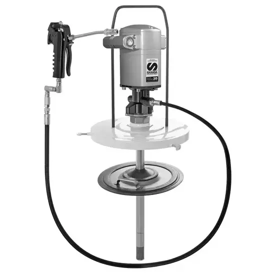 Samoa PumpMaster 35 - 60:1 pneumatische vetpompset voor 18 kg emmers - draagbaar pakket