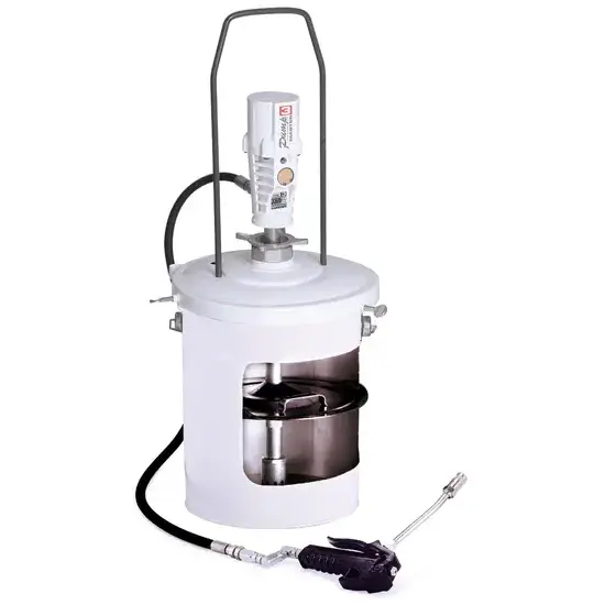 Samoa PumpMaster 3 - 55:1 pneumatische vetpompset voor 12,5 tot 18 kg emmers - draagbaar pakket met volgplaat