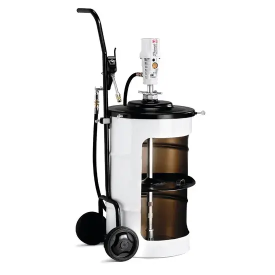 Samoa PumpMaster 3 - 55:1 pneumatische vetpompset voor 50 kg vaten - mobiel pakket met vatafdekking