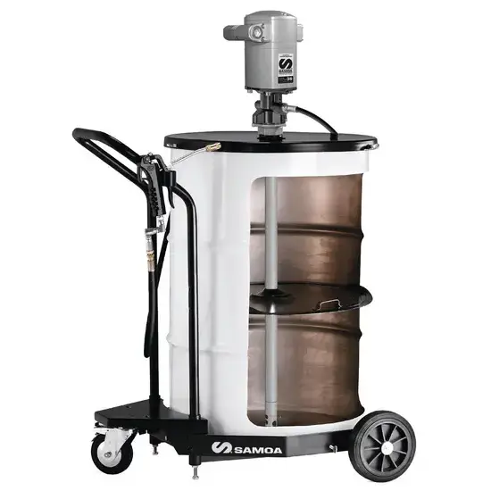 Samoa PumpMaster 35 - 60:1 pneumatische vetpompset voor 185 kg vaten - mobiel pakket