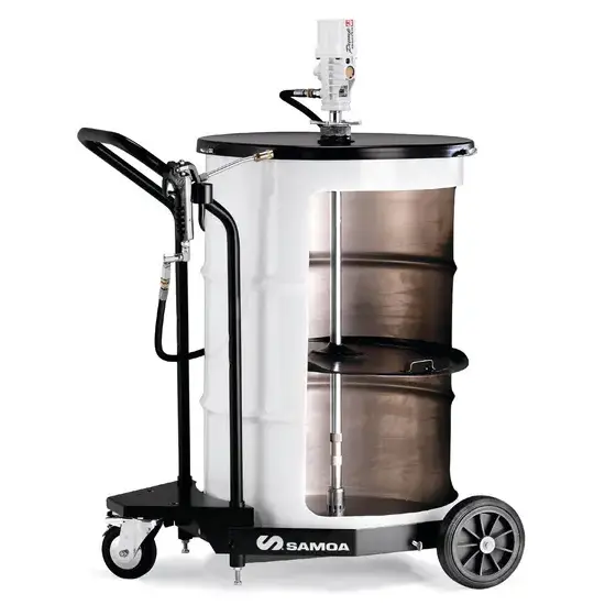 Samoa PumpMaster 3 - 55:1 pneumatische vetpompset voor 185 kg vaten - mobiel pakket