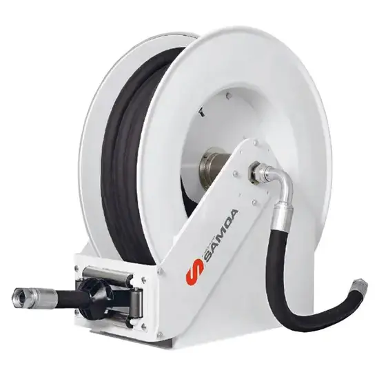 Samoa Slanghaspel, heavy duty met grote capaciteit, RM-100-serie, 20 mtr, 3/4", lucht / water / koelvloeistof / diesel / smeerolie / afgewerkte olie