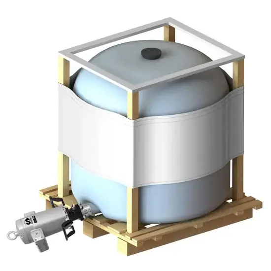 Samoa PumpMaster 45 - 40:1 pneumatische vetpompset - tank horizontaal gemonteerd