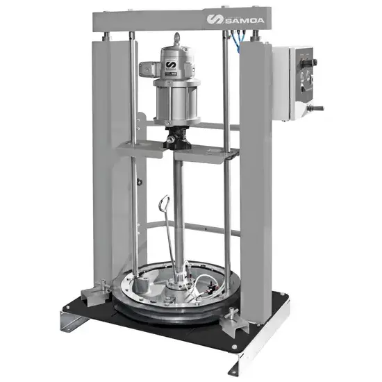 Samoa PumpMaster 60 - 80:1 pneumatische vetpompset voor 185 kg vaten, pneumatisch automatisch power ram inductor