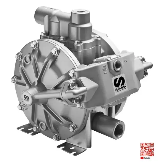 Samoa DirectFlo series DP200 pneumatische dubbelmembraanpomp aluminium-hytrel-acetal 1"