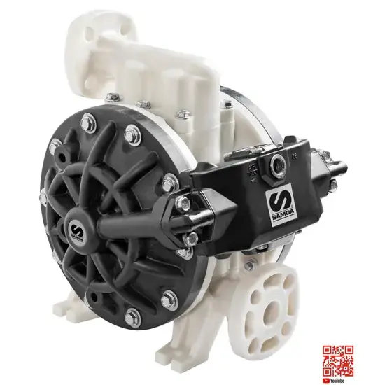 Samoa DirectFlo series DP200 pneumatische dubbelmembraanpomp PP-hytrel-PTFE (smeermiddel) 1"