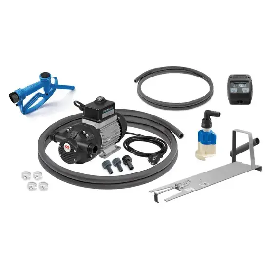 Samoa Solura series 230 V AC stationaire elektrische pompset voor AdBlue/DEF met spuitmond en meter, 30 l/min