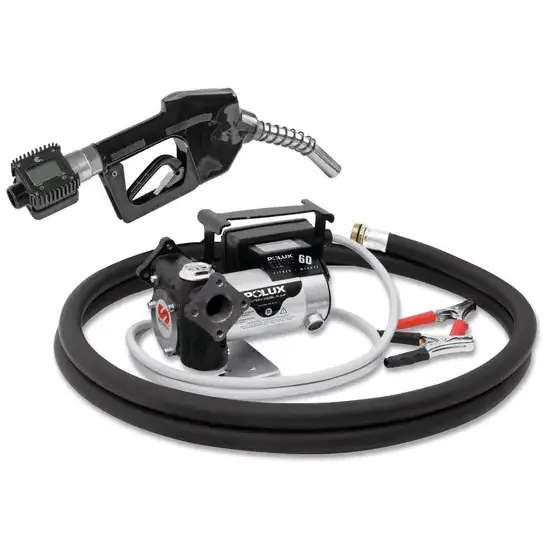 Samoa Polux series 24 V DC elektrische pompset voor diesel met automatische spuitmond, meter en zuigpakkket, 65 l/min