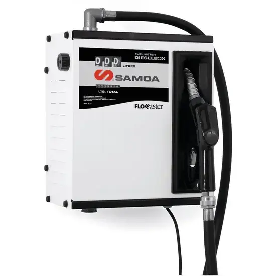 Samoa Polaris series 230 V elektrische pompset voor diesel met kast en automatische spuitmond en meter, wandmontage, 70 l/min