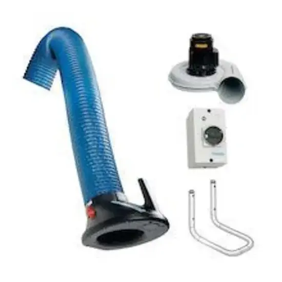 Nederman Afzuigset met 3 meter Original afzuigarm, N24 ventilator - 3-fase - 230/400V, muurbeugel, handbediende aan/uit schakelaar