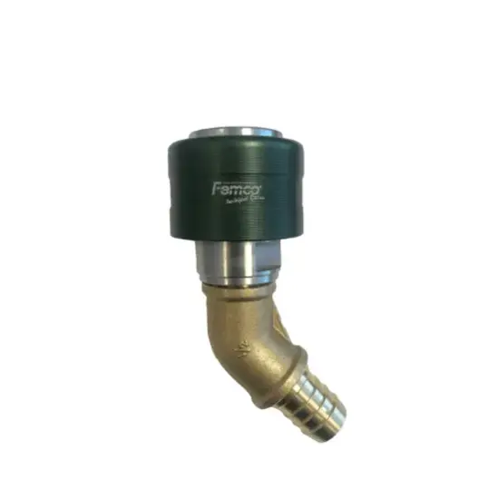 Femco Double click aftap snelkoppeling (F) LB 45° voor slang