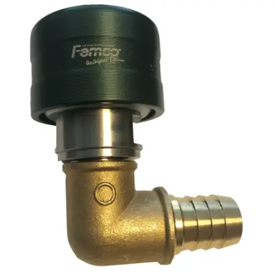 Femco Solo click aftap snelkoppeling (F) LB 90° voor slang