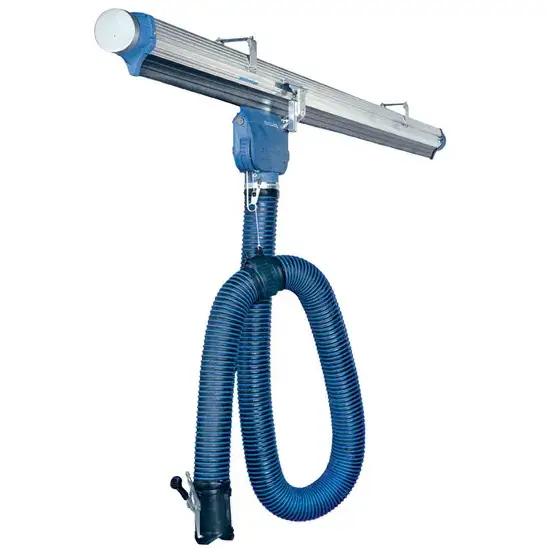 Nederman Uitlaat railsysteem 920/1500 set met automatische ontkoppeling en mondstuk D150 mm