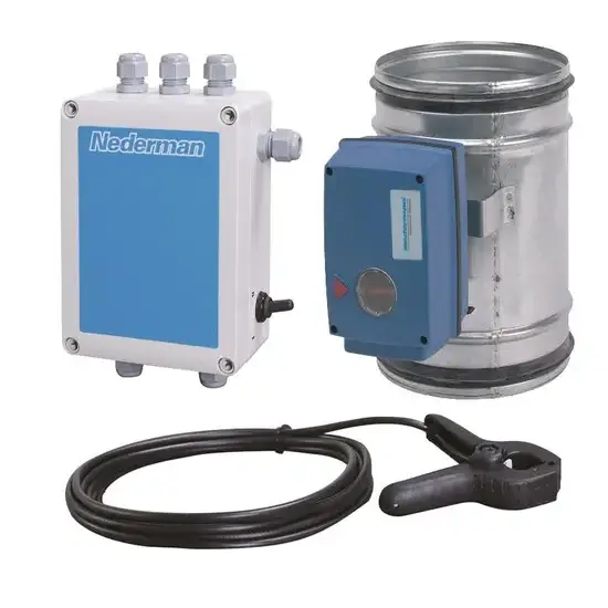 Nederman Gemotoriseerde regelklep automatisch met sensorklem D160 mm