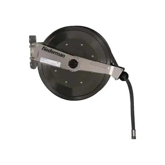 Nederman Slanghaspel 888 corrosie bestendig (water hogedruk) met slang (G) 25 Mpa 3/8" L=15 mtr