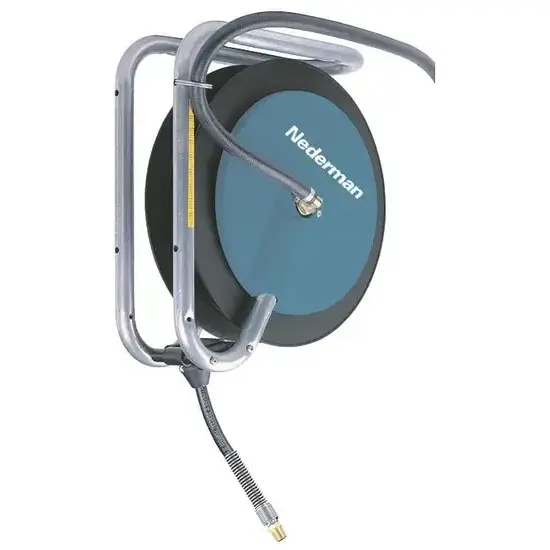 Nederman Slanghaspel 893 (perslucht, water) met slang (B) 1,5 Mpa 1/2" L=10 mtr